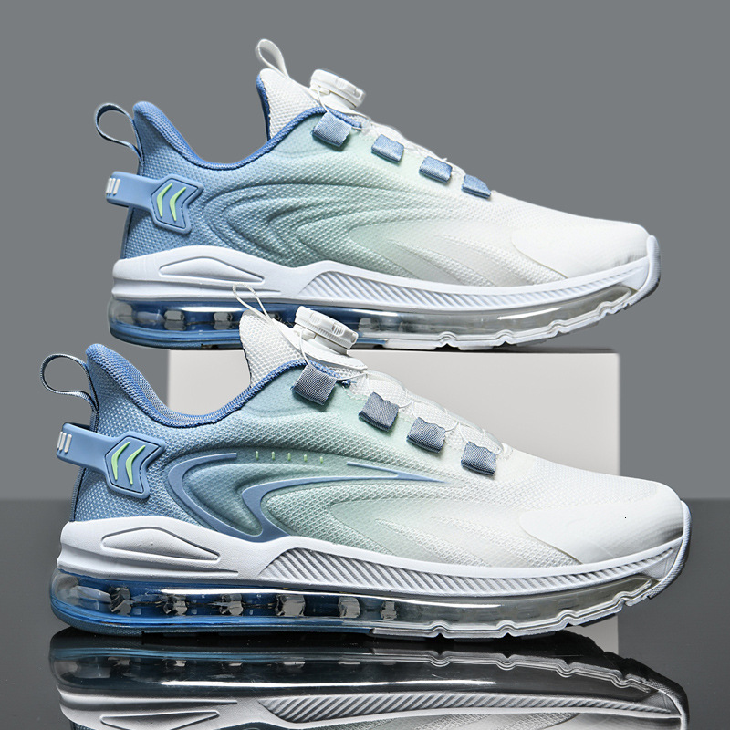 2025 New Fashion Large Size Men's Sneakers Rotating buckle Breathable Mesh Air Cushion Running Shoes Youth Casual Sport Shoes