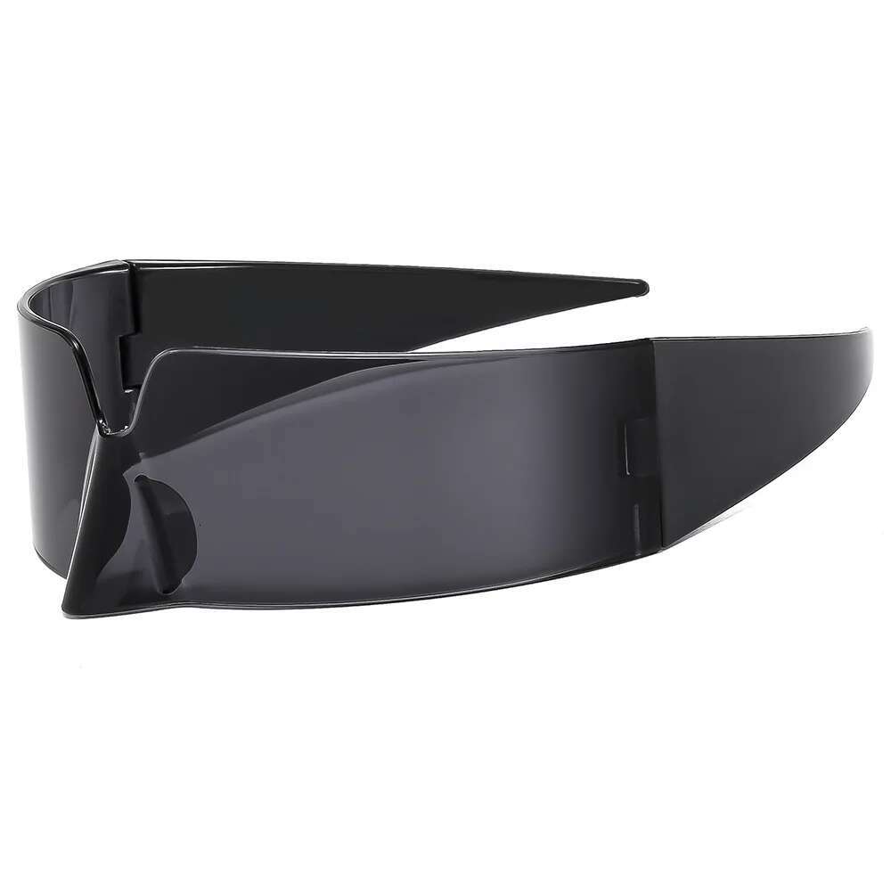 Rimless Futuristic Oversized Y2k Sports Sun Glasses For Rocker Festival Performer One-Pieces Cyber Punk Mask Sunglasses U400