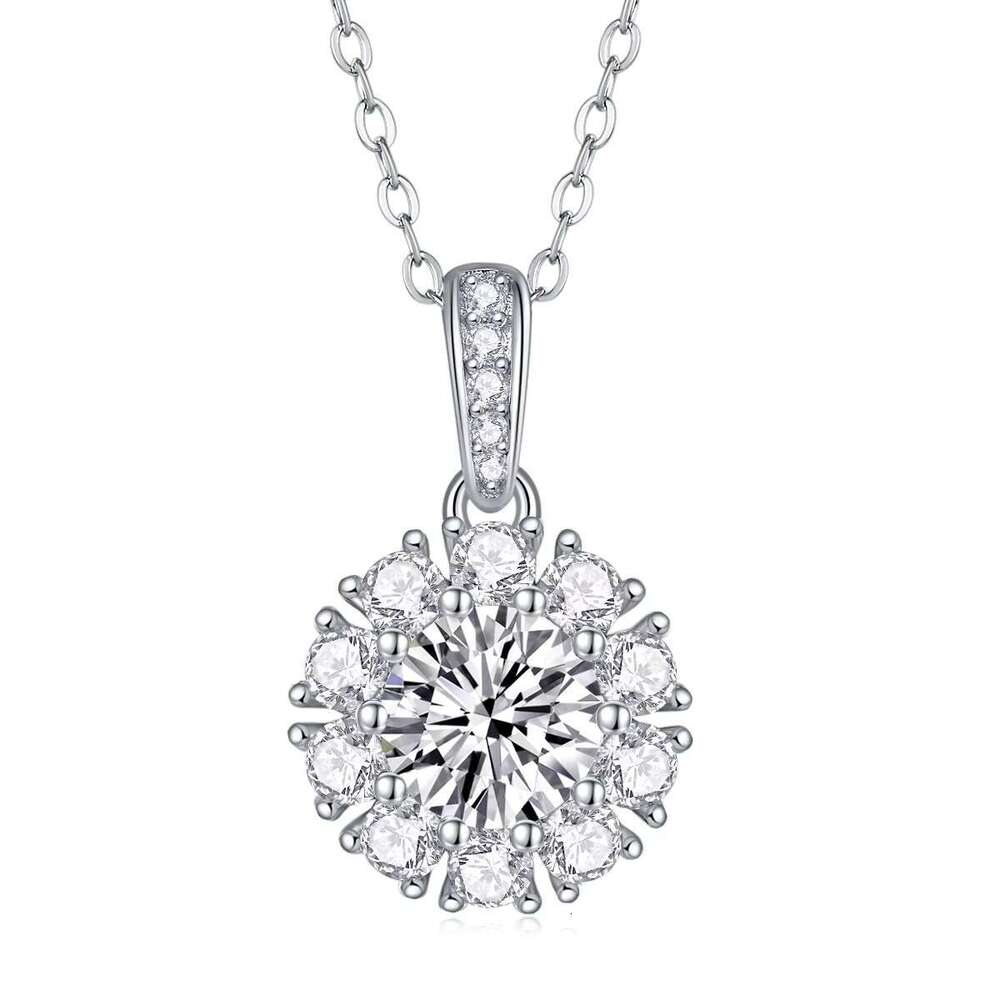 Necklace Transmission Ice Silica Pendant Sier Wedding Women