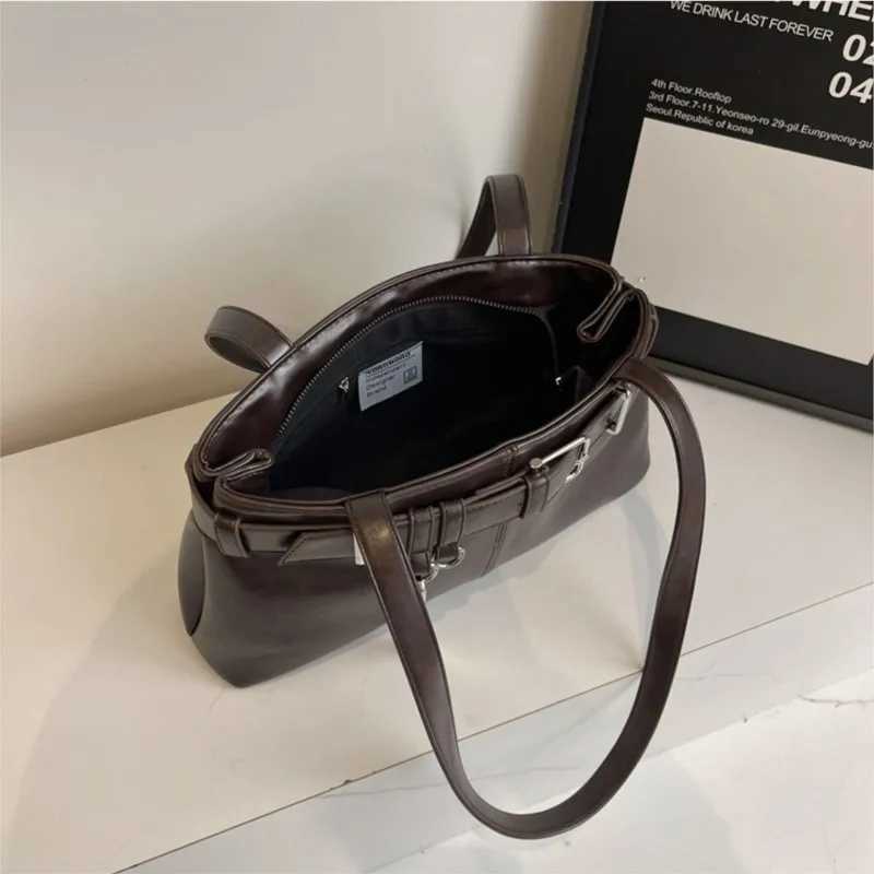 Belt Design PU Leather Shoder Bags Wen 2025 New Autumn Winter Korean Women Luxury Underarm Bag Fem Trend Handbags Z250516