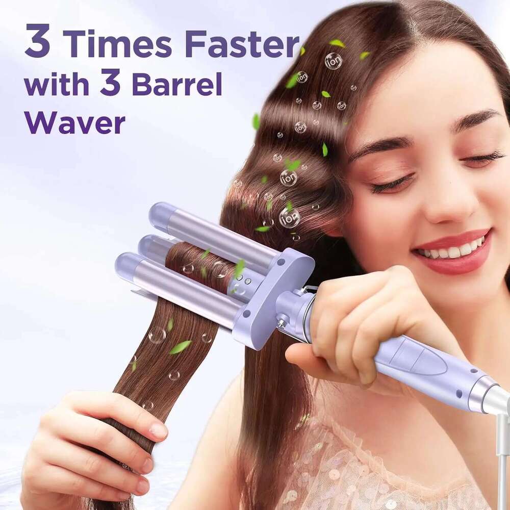 BESTOPE PRO 5 in 1 Iron-Curling Wand Set with Straightener, Barrels Hair Crimper Iron, 3 Ceramic Curling Iro