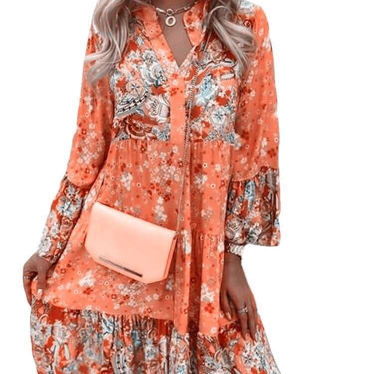 Beach Dress Wedding Guest Dress for Women White Dress Skirt Dress Designer 2025 Spring/summer/autumn New Long Sleeved Womens V-neck Temperament Large 