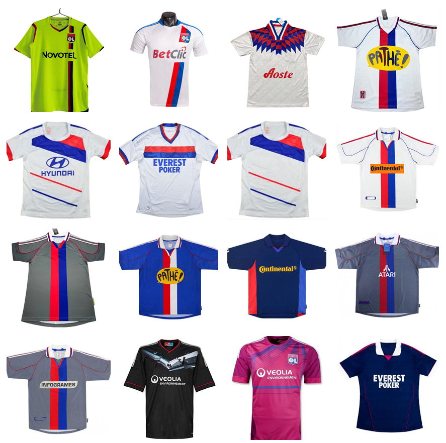 2000 2001 2011 2012 retro Lyonnais Lyon soccer jerseys 00 01 02 08 09 10 11 Carriere GOVOU LISANDRO GOURCUFF TOULALAN JUNINHO BASTOS BENZEMA Maillot de football shirt
