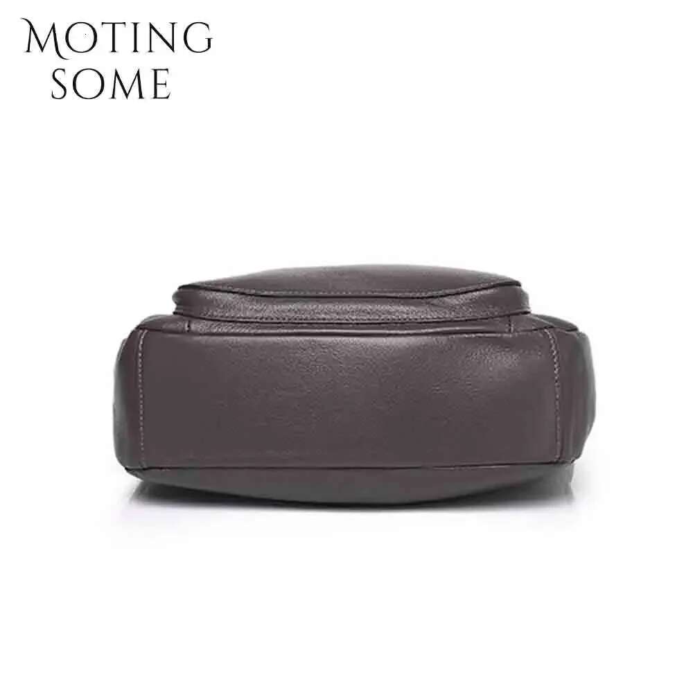 Motingsome Cowhide Satchel Bag For Women Quality Cow Skin Handbag Fashion Lady Crossbody Messenger Bags Saddle Tote 2024