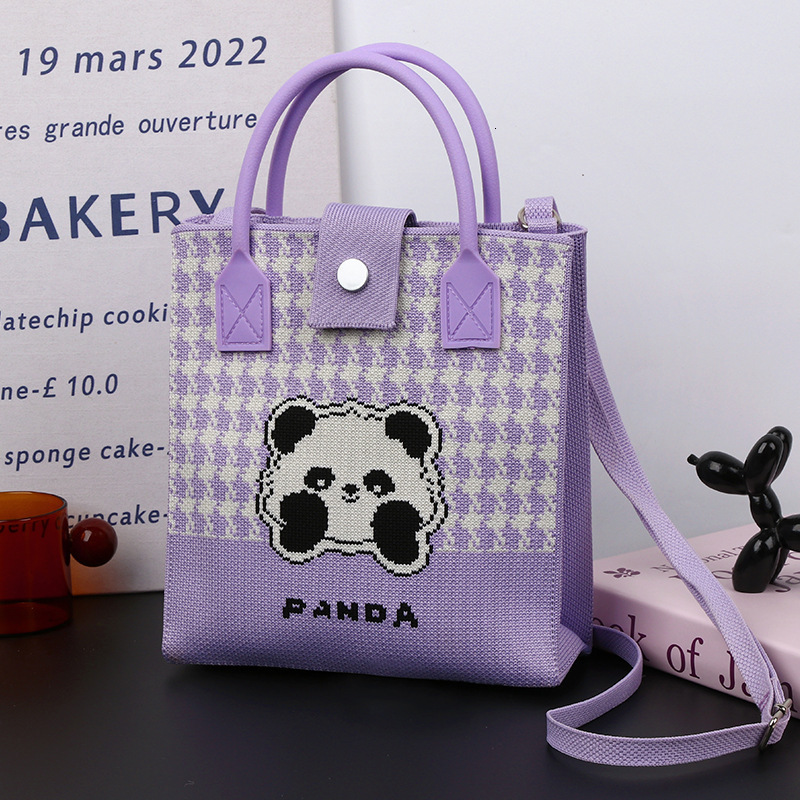 High quality casual soft rubber handle cute panda Chinese style fashionable handbag multifunctional, can be hung on a large tote bag, brand new free d