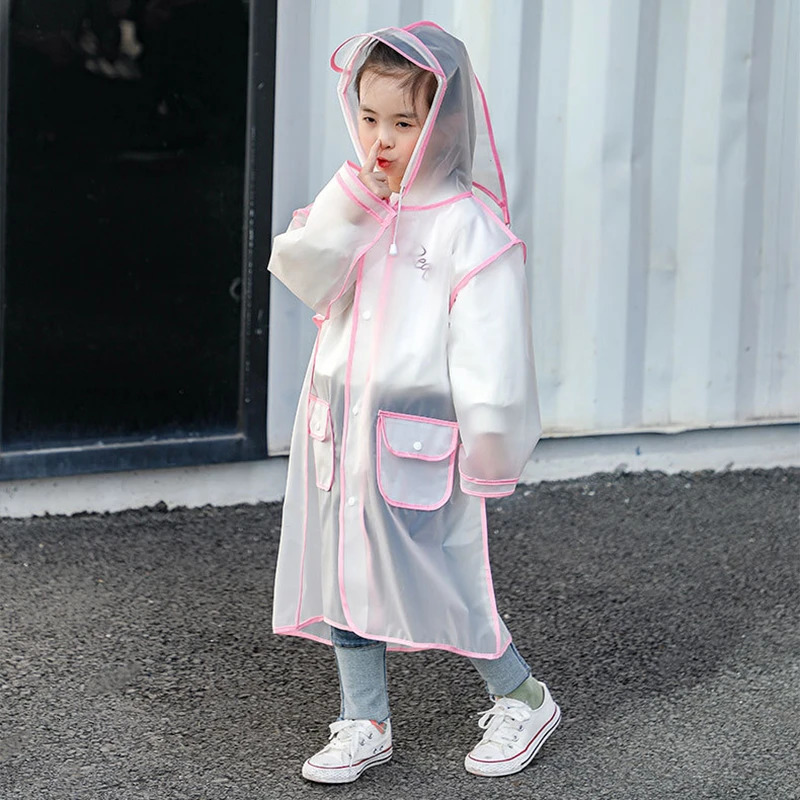 Raincoat Kids 1-10 Years Boys Girls Rain Jackets Cartoon Rain Coat Outfits Transparent Rainwear Baby Waterproof Child Clothes 250515
