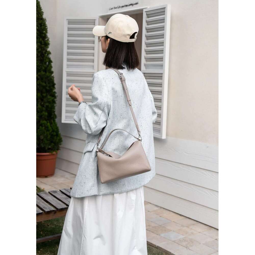 genuine leather fashion women shoulder crossbody gray bag yellow designer soft cowhide ladie handbag female apricot white