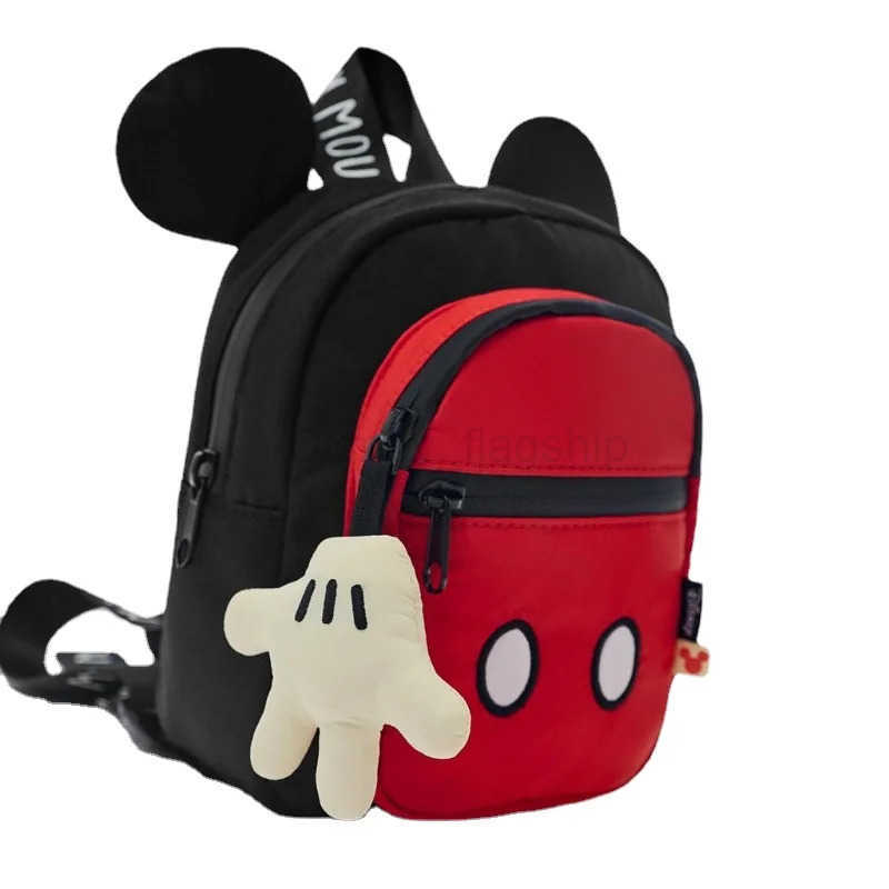 Disney New High-quality Mickey School Bag with Cute Charms for Children Multifunctional BackpackXJ250515