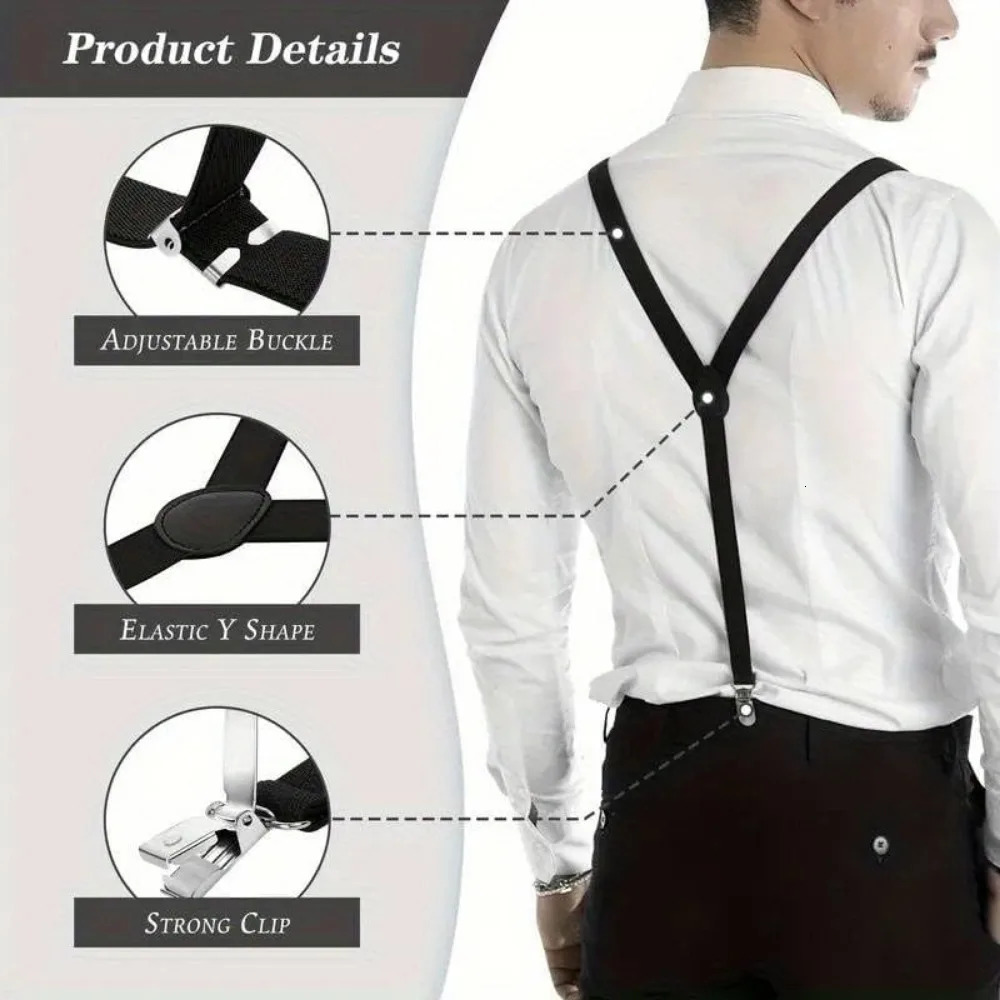 Suspenders for Men Pants Apparel Adult Suspender Man Shirt Dress Women Wedding Party Solid Colors Suit Skirt with Braces Straps 250515