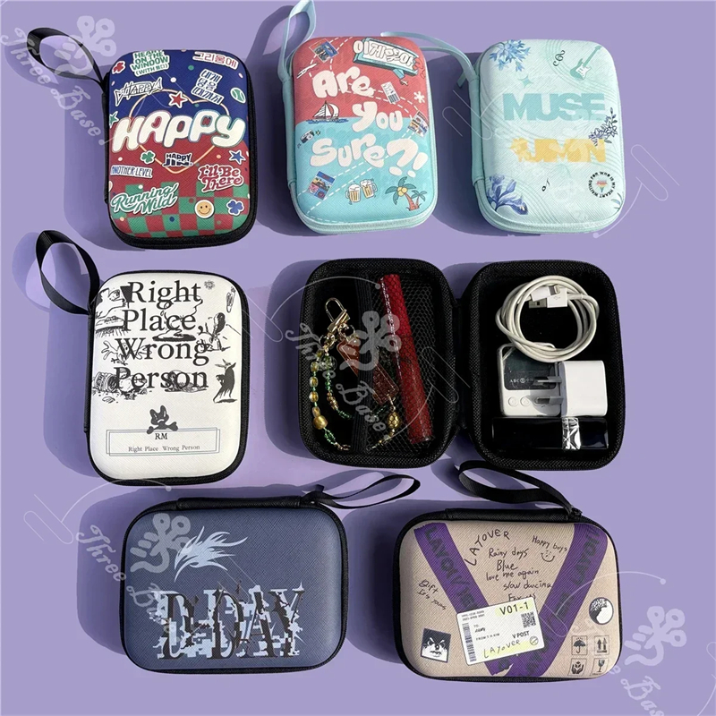 Portable Coin Bag JIMIN J-hope SUGA D-DAY JIN RM JK V Earphone Leather bag For airpods Outdoor Pack Bag Purse Zipper Storage Bag