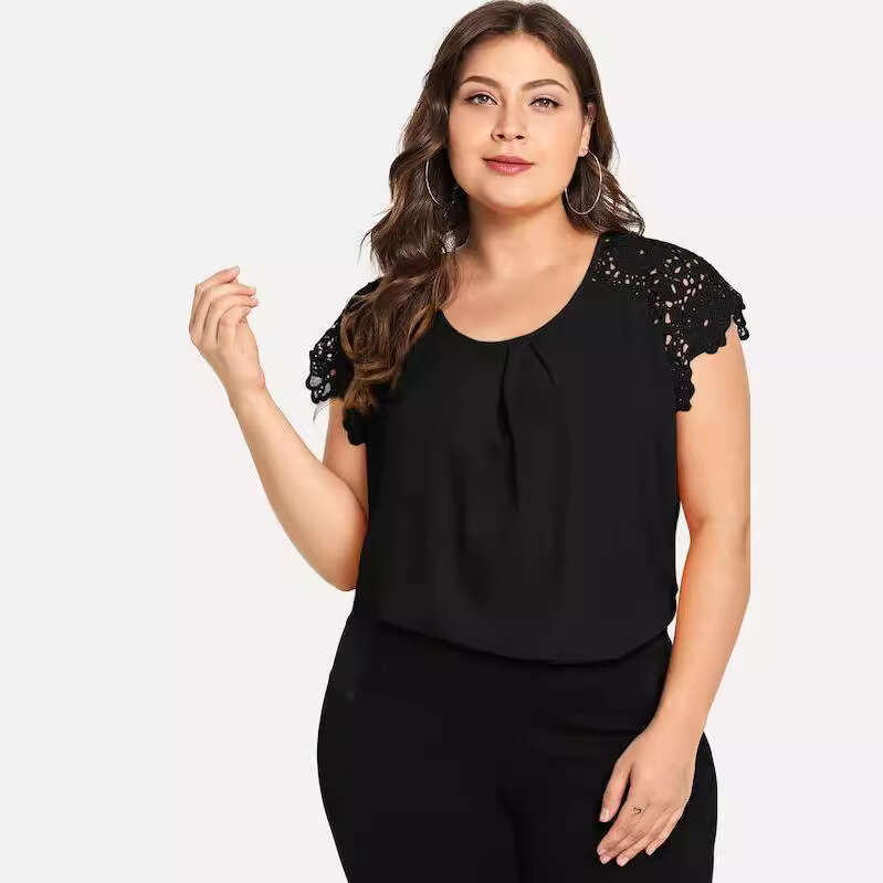 Plus Size Designer Shirt Mens Clothes Clothes T Shirt Women Designer Tshirt Women Large Size Womens Round Neck Solid Color High-density Chiffon Lace S