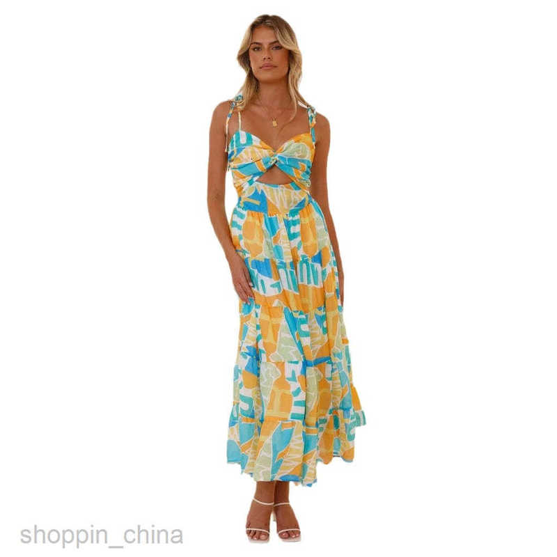 Women Dresses Spring Women's New Fashion Printed Strap Sleeveless Long Dress for Women