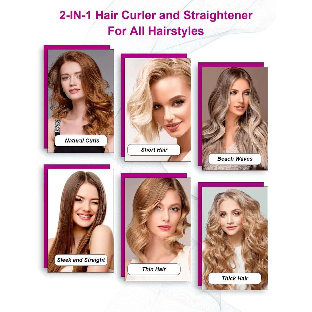 Landot Straightening Curling Iron Combo for Curl Wave Straighten Women Hair - 1 Inch Dual Voltage HS168 | landot