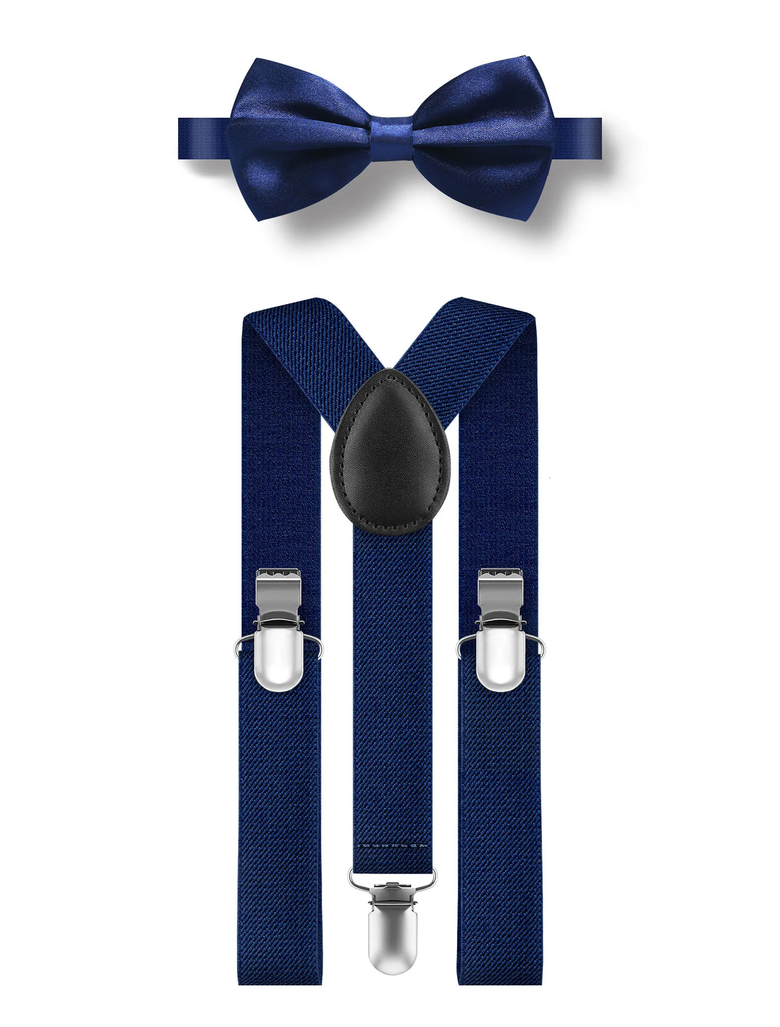 Suspenders Bow Tie Set For Men - Adjustable Size Elastic 1 inch Y Shape with Strong Clips Braces Wide Y Shape Suspenders 250515