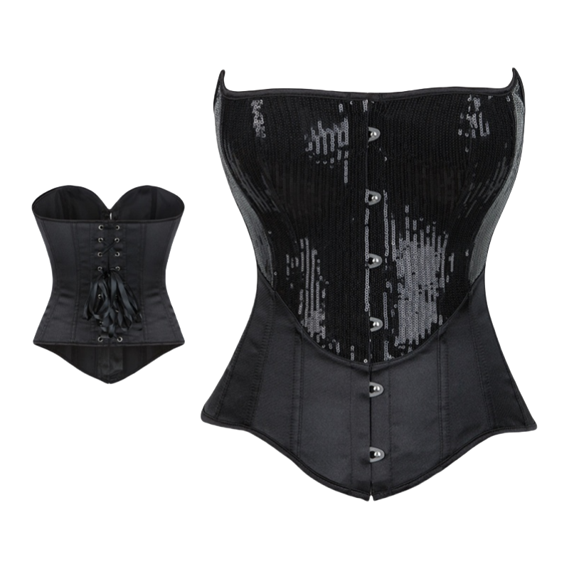 Lace Up Boned Waist Underbust Corset Spiral Steel Boned Body Shaper Plastic sequins Waist Control Torso Waist Cincher Corselet Top Satin Bustier Corse