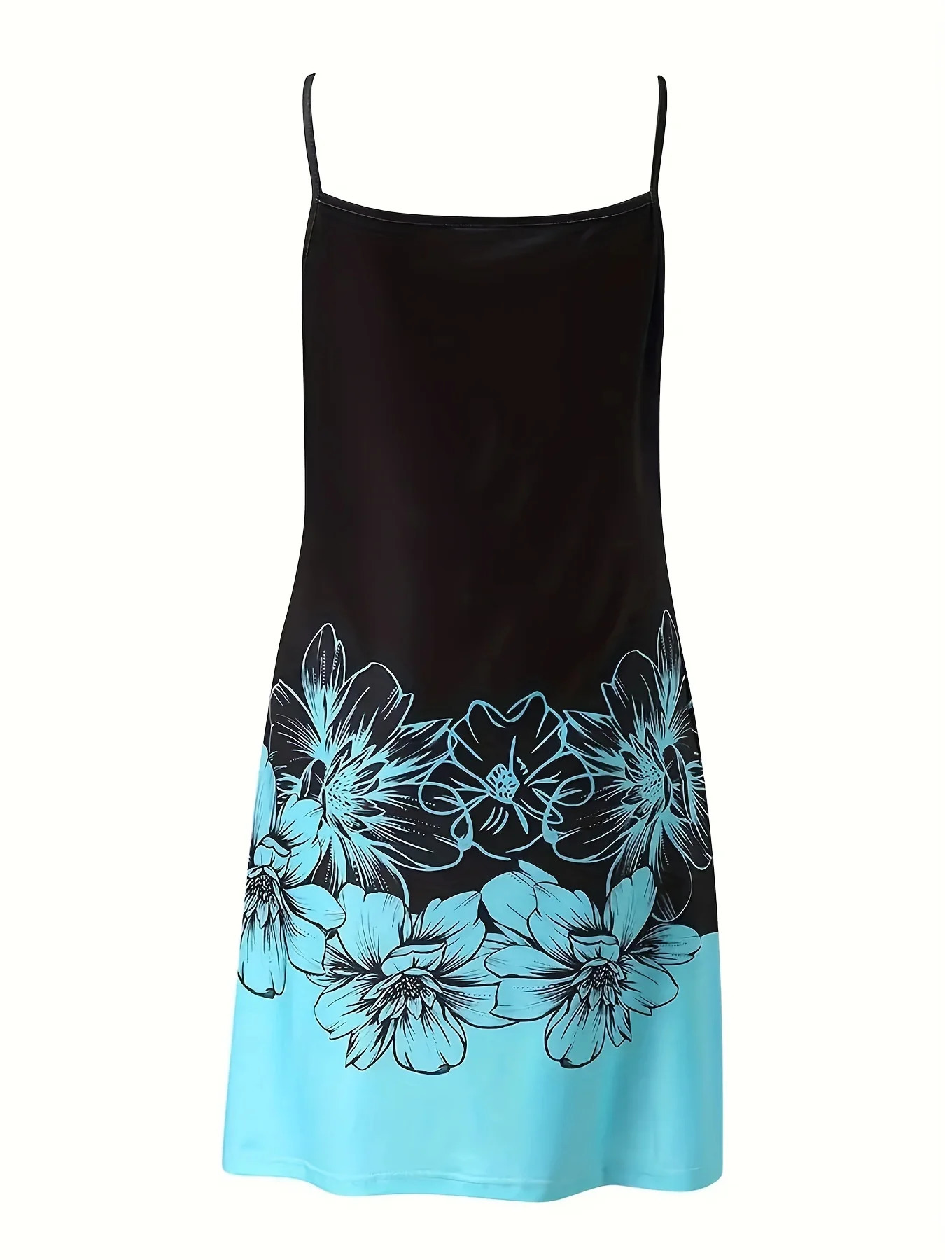Plus Size Elegant Women Summer Floral Print Spaghetti Strap Backless Beach Dress Casual Sleeveless V Neck Sundress 250509
