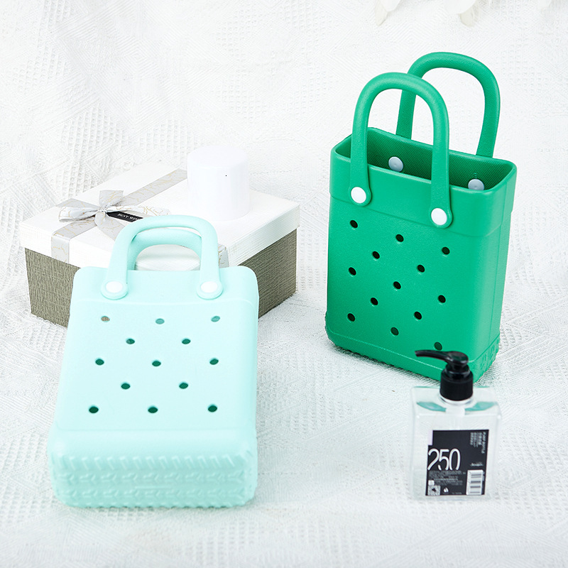 EVA And Cute Small Square Cartoon Ins Hole Jelly Beach Handbag Shoulder Bag
