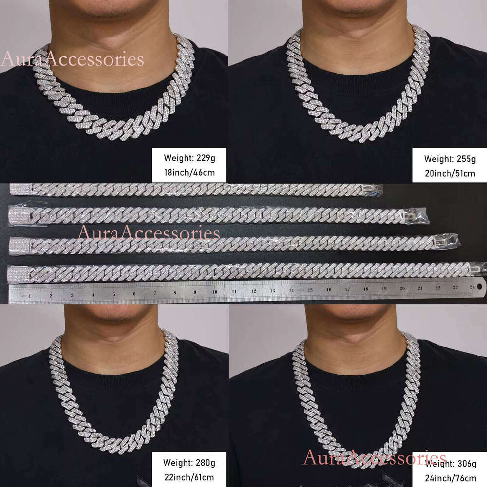 Cubana Rappers Hip Hop Jewelry Fashion 20mm Link Chain Gold Sier Plated Brass CZ Dia Iced Out Cuban Necklace for Men