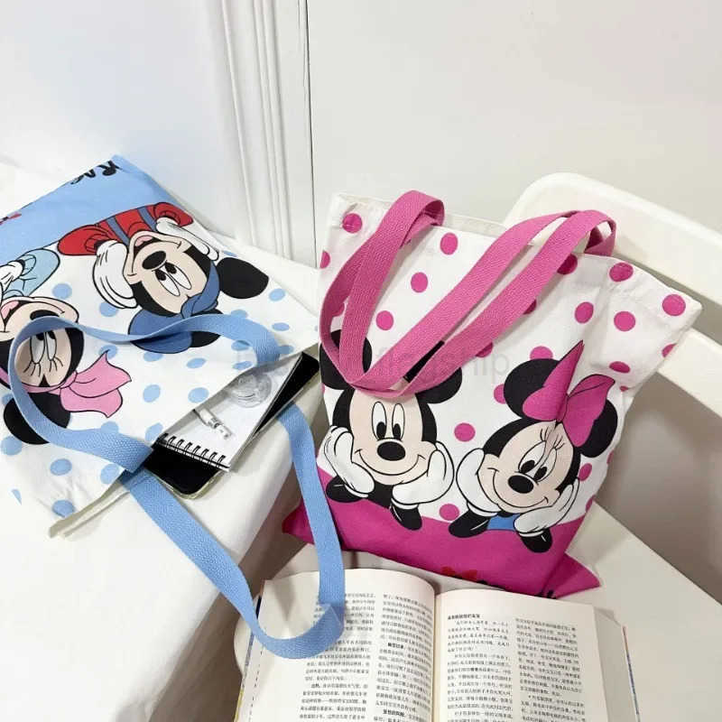 Disney 2025 New Mickey Canvas BagVersatile Womens Shoulder BagCommuting Tote BagLarge Capacity Tote BagMummy BagXJ250515