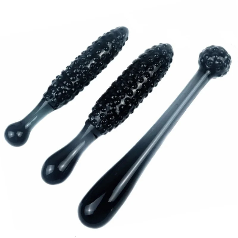 Black Crystal Glass Dildos Masturbator Realistic Dildo Penis Large G-spot Anal Butt Plug Adult Sex Toys for Woman Female 250515