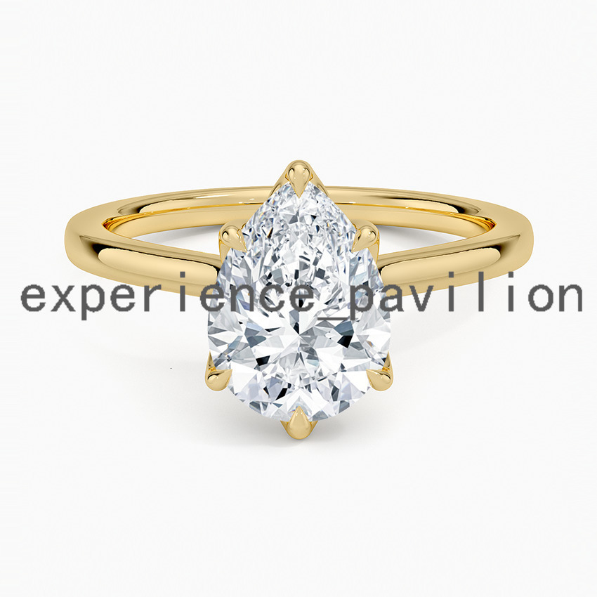 Pear Cut 1-3 CT Center Lab Grown Diamond Engagement Ring Solitaire Three Stone Design Christmas Gift for Women