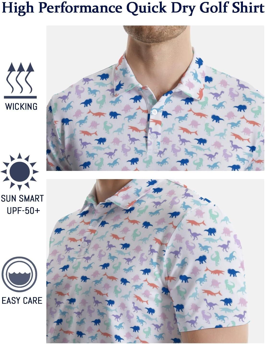 Mens Polo shirt Golf Polos for Men Funny Moisture Wicking Golf Shirts Performance Quick-Dry Polos shirts tshirt Casual tops summer clothes
