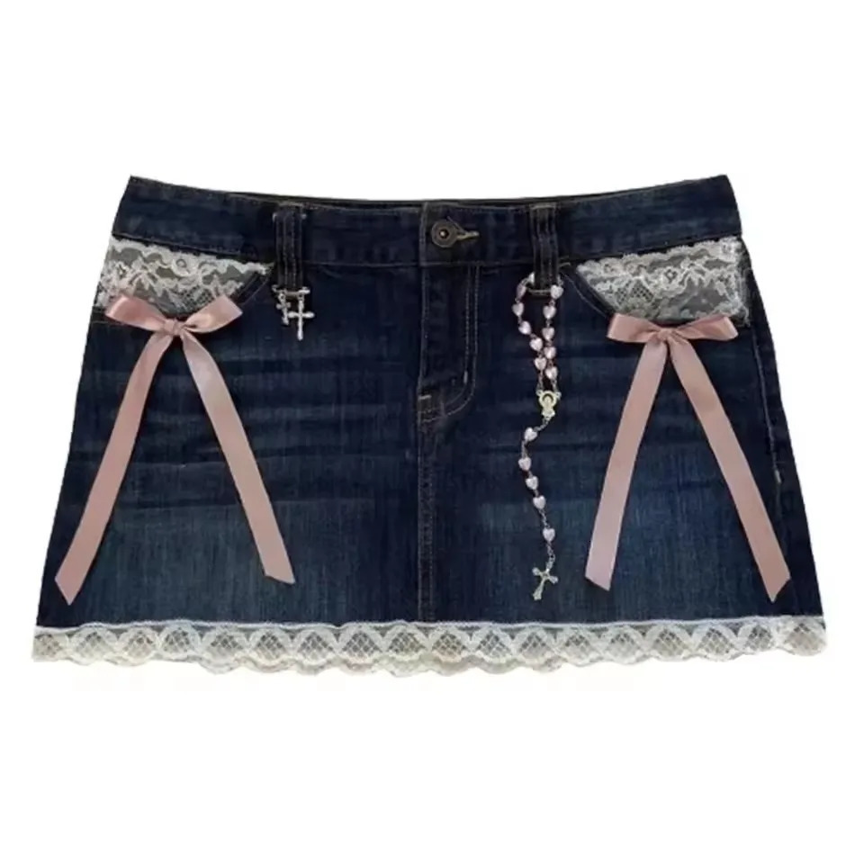 Retro Gothic Black Y2k Skirt Fashionable and Sexy High Waist A line Mini Large Rivet Pattern Streetwear Women Skirts 250515