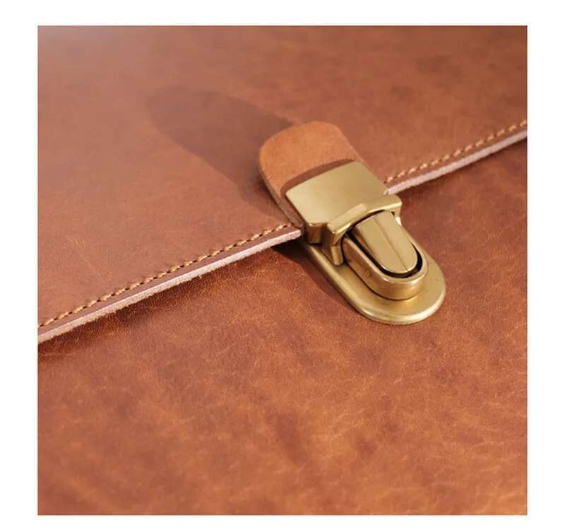 PNDME Fashion Genuine Leather Women's Briefcase Designer Business Casual Real Cowhide Work Handbag Lock Messenger Bag