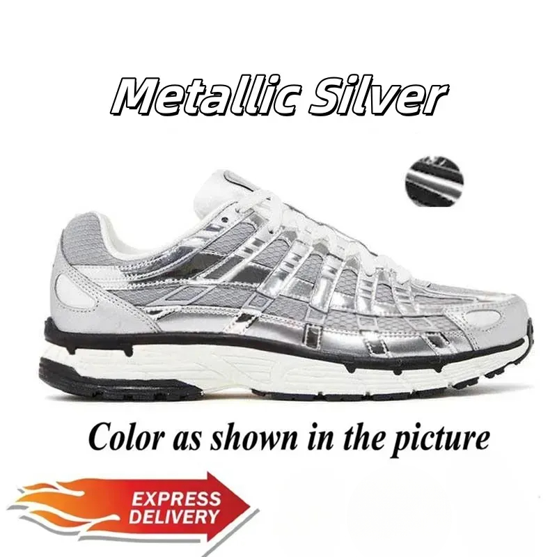 2025 Designer P6000 Training Shoes Men's and women's Sneakers Metal Sier Three Black White gray outdoor sports black men's Running shoe