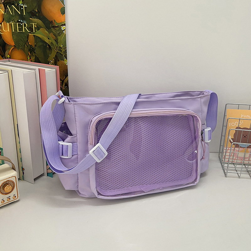Free Delivery Designer Bag Ins Transparent 2025 Makeup Class Large Capacity College Student Girl Versatile Crossbody Cute Mailman Luxury Bag