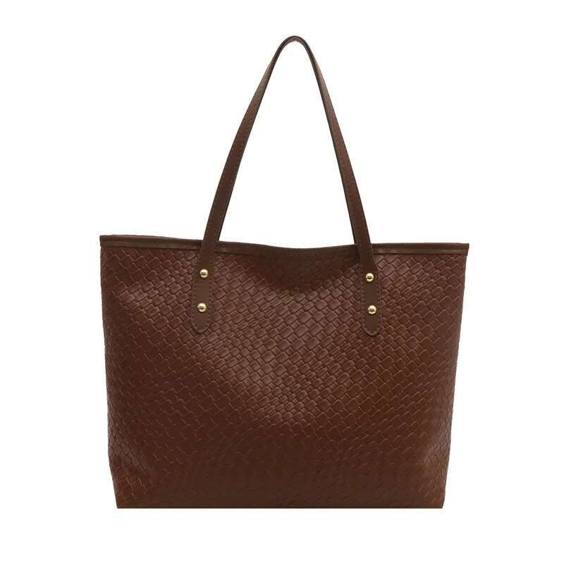2025 New Woven-Texture Tote Bag Women, Large Capacity Work Shoulder Bag, Stylish Boho Crossbody Purse For Commute & Travel