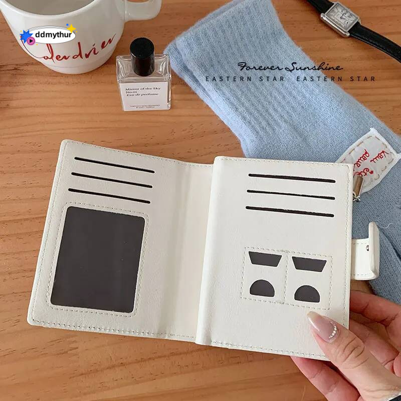 New Women's Wallets Female PU Leather Ladies Short Zipper & Hasp Purses Large Capacity Money Bag Solid Coin Card Holders ddmythur