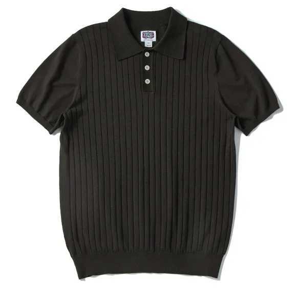 Summer mens Italian polo shirt High quality mulberry silk skin-friendly fabric American retro slim-fit lapel knit mens shirts W250515