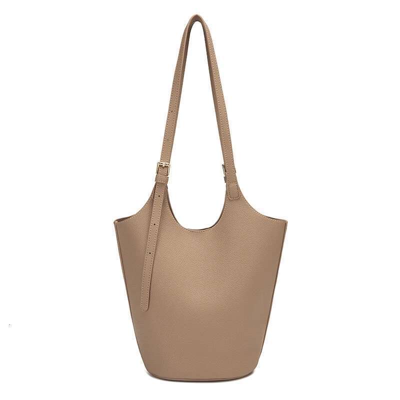 Retro Simple Shoulder Bags Large Capacity Pu Leather Bucket Women's Commuting Underarm Bag Fashion Ladies Handbags