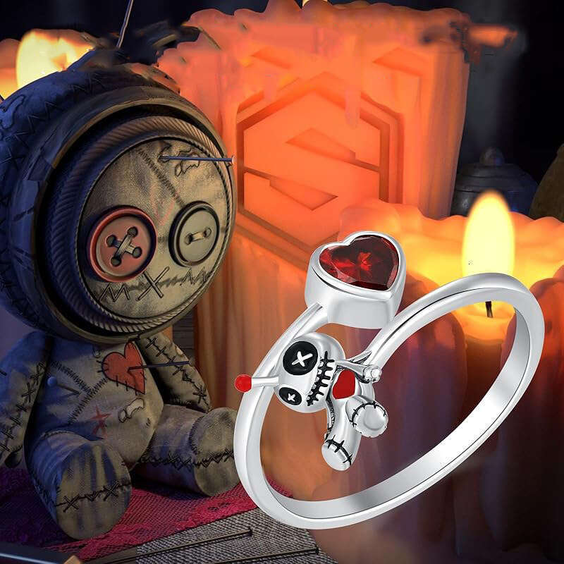 New Voodoo Doll with Personalized Halloween Creativity, Funny and Horror, Adjustable Opening Ring