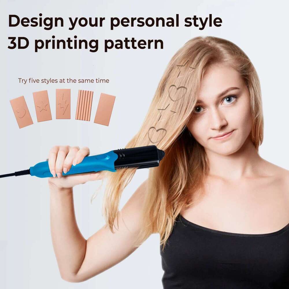 Image Imprinting with 5 Different Plates 3D Eming Iron Straightener Electric Hair Crimper