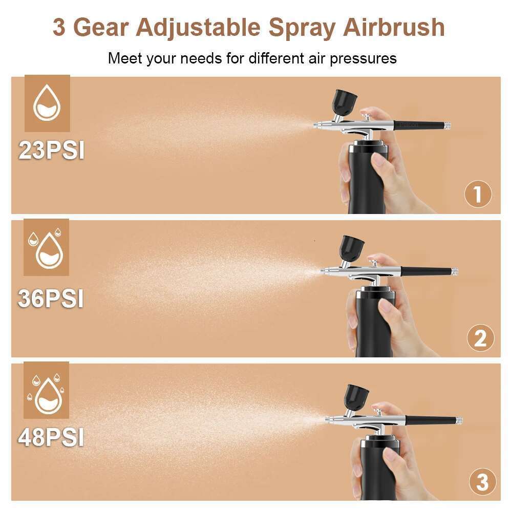 With Portable Airbrush Nail Art Compressor For Cake Painting Crafts Air Brush Kit Nails Spray