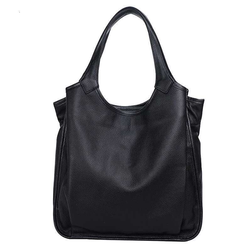 Aidrani New Minimalist Women's Tote With Large Capacity And Solid Color Design Soft Cowhide Single Shoulder Underarm Bag