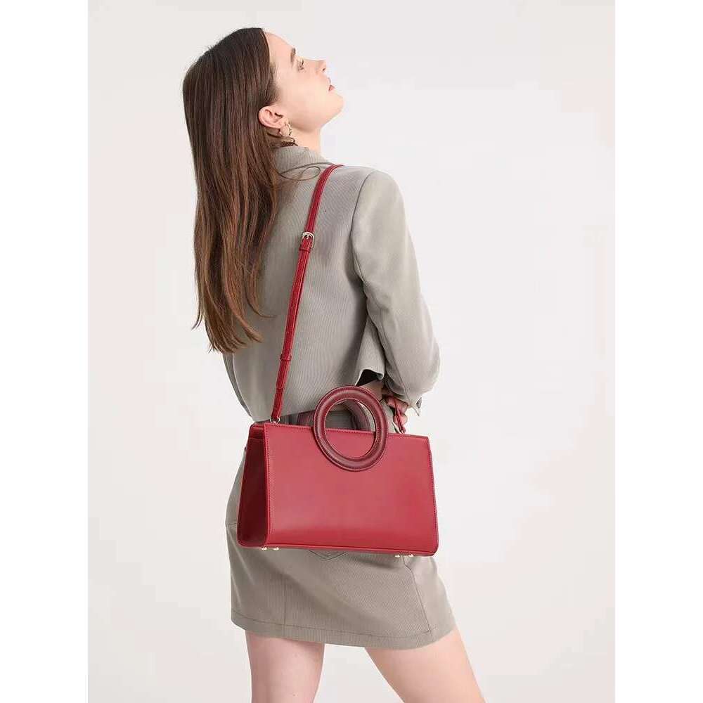 High Quality Textured Leather Sexy Red Color Tote Fashion Women's Handbag Lady Purse Shoulder Messenger Wedding Bag