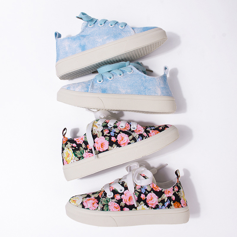 Kids Canvas Shoes Summer New Arrival Girls Boys Youth School Adorable Floral Daily Canvas Shoes Kidsnest Toddlers Casual Cloth Shoes Sizes US10C-5Y K0