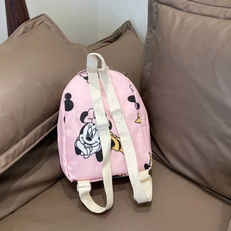Disney 2024 New Childrens Backpack Fashionable Childrens School Bag Kindergarten Minnie Mickey Mouse Print Pink BackpackXJ250515