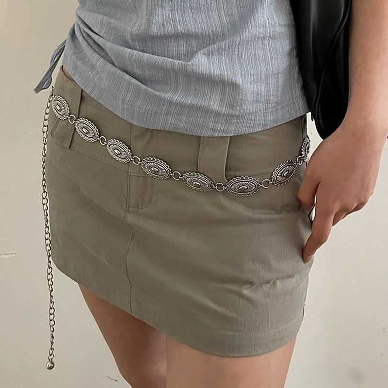 Retro Versatile Ethnic Style Metal Bohemian Waist Chain Belt For Women Fashion Sweater Chain Waist Seal Body Decor Accessories Y250515
