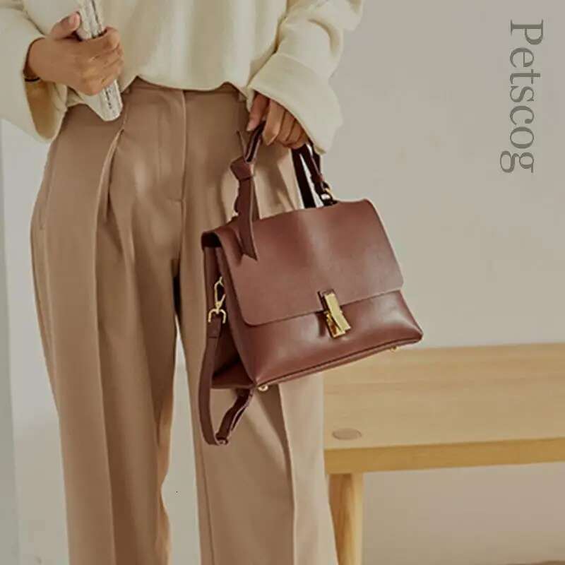 Designer Shoulder Bags Women 2023 Genuine Leather Flap Square Top-Handle Tote Bag Fashion Trend Female Handbags
