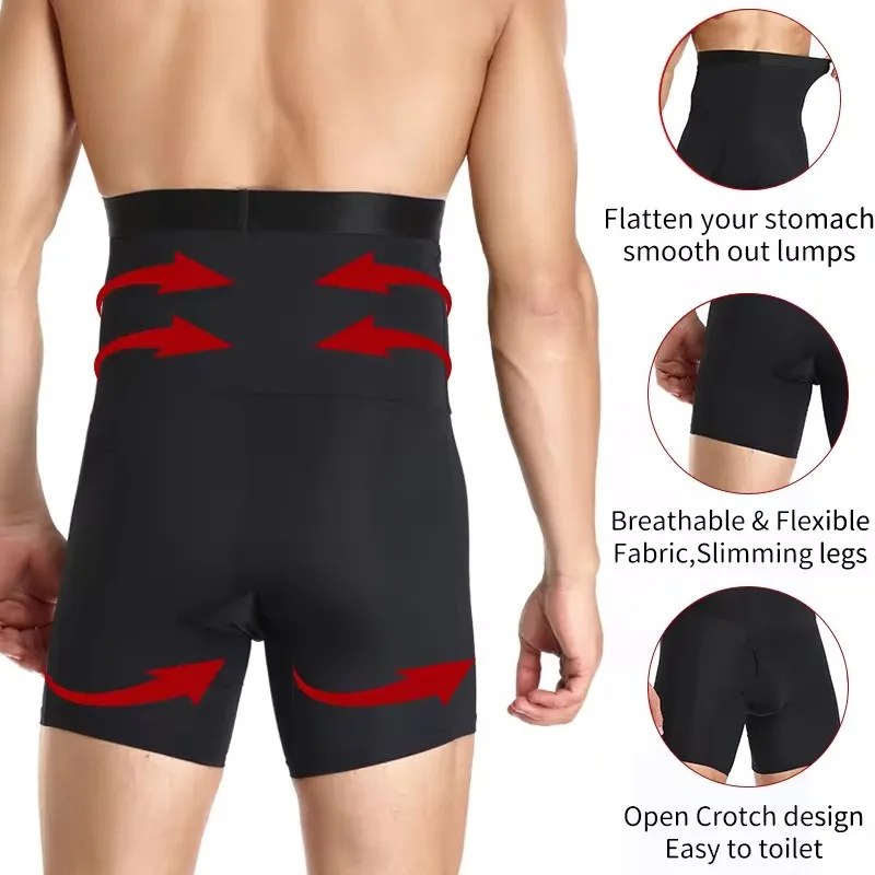 Fitness Pants Underwear Man Body Shaper Tummy Control Compression Abdomen Seamless Belly Girdle Briefs Weight Loss Pants Reducer Panties Belly Slimmin