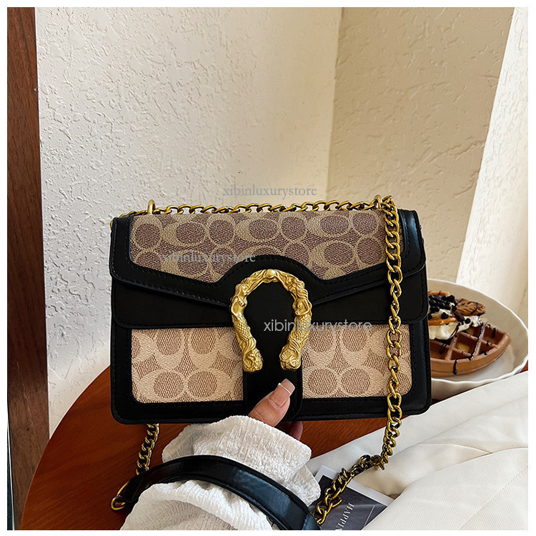 Free Shipping Designer Bag Fashionable Women's Shoulder Bag, New Retro Chain Splicing Crossbody Bag Trendy Small Square Bag White Handbag Casual 