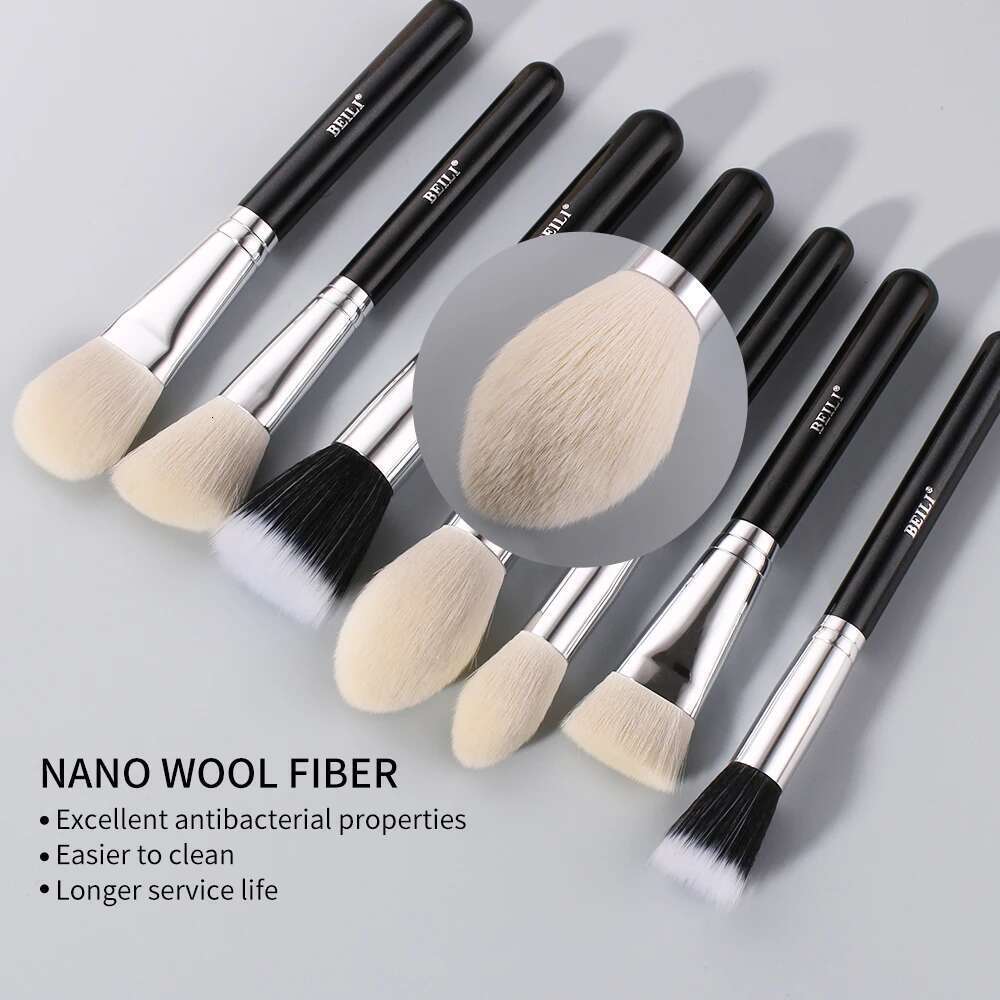 BEILI 15/25/30pcs Makeup set No Professional Natural goat hair Foundation Eyeshadow Eyebrow make up brushes