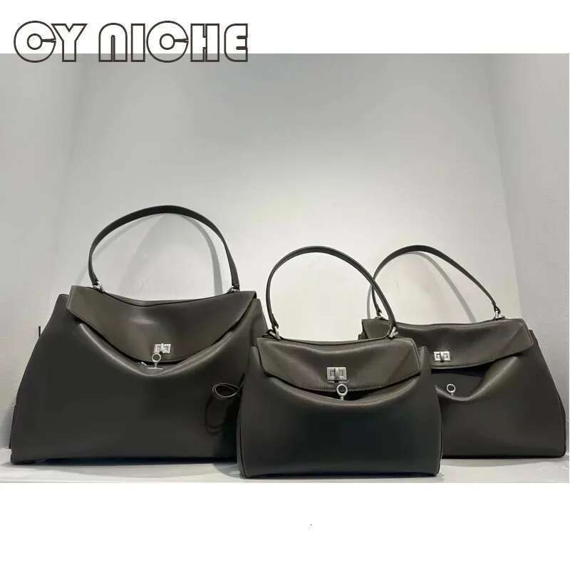 CY Niche2025genuine Leather Women's Tote Lazy Rodeo Briefcase Handbag Underarm Large Capacity Crossbody Shoulder Bag