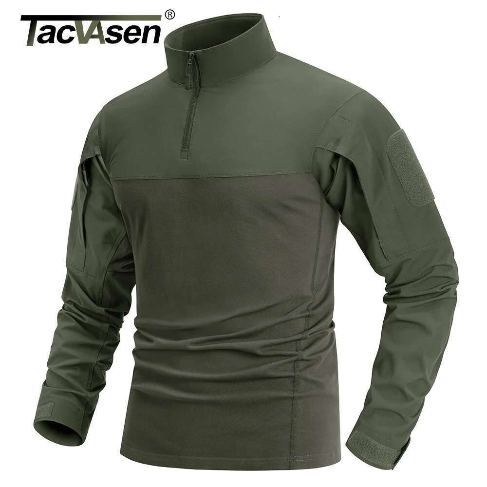 TACVASEN 1/4 Zip Lightweight Men's Long Sleeve T-shirts Wear Resistant Outdoor Training Work Shirts Pullover Tops Male