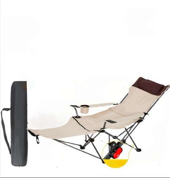 Outdoor folding high back moon with four adjustable settings, suitable for sitting lying, camping and fishing chair, portable lounge chair
