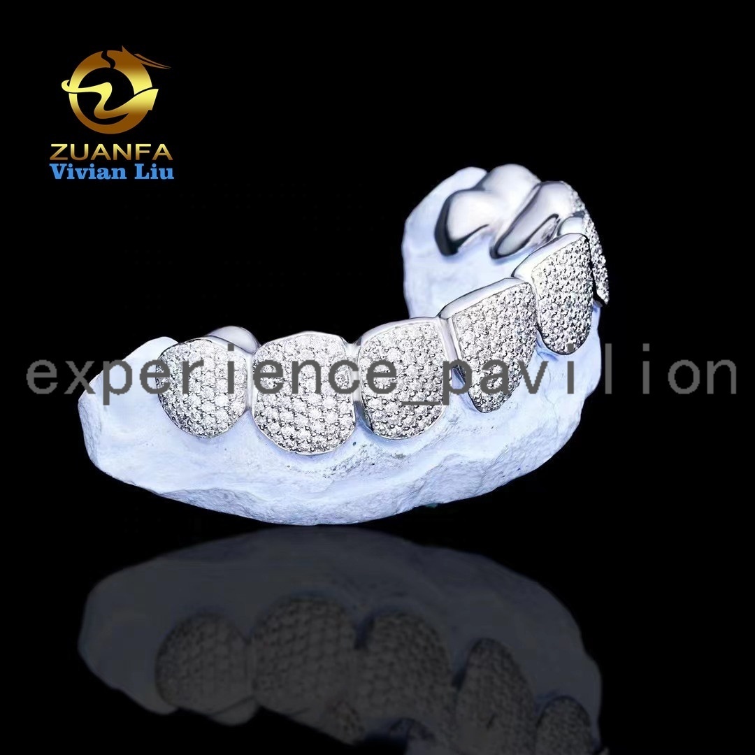Jewelry Fully Iced Out Diamond Grillz Rapper Jewelry Custom Made VVS Moissanite Grillz